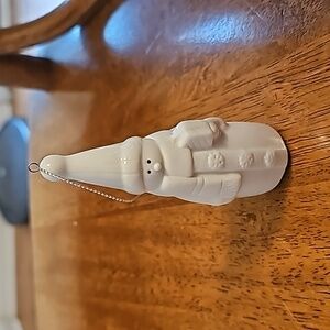 Porcelain White Snowman Ornament 4"H (not including hanger)